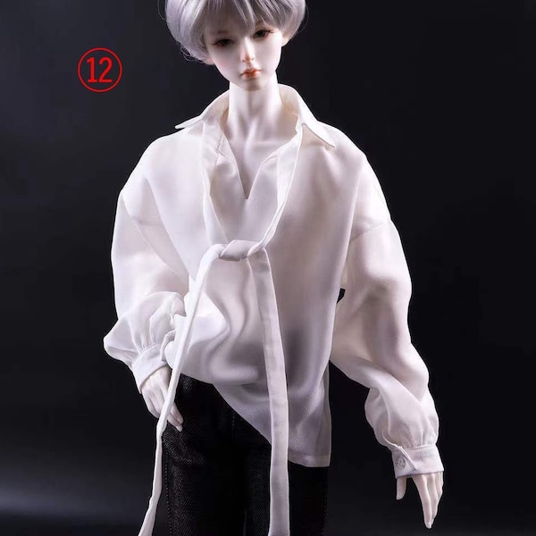 13 Types 1/3 1/4 Uncle Doll Black White T-shirt Clothes for Dolls  SD BJD，Chiffon Doll Clothing Outfit for Dolls Accessories