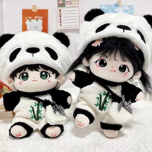 20cm Cotton Doll Plush Doll Clothes, Cute panda suits