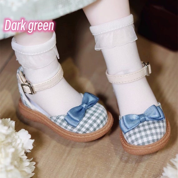 9 couleurs 1/4 BJD poupée sandales chaussures, noeud papillon Plaid princesse chaussures pour poupée MDD - France