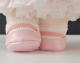 5 Colors 20cm Cotton Doll Shoes and Socks Integrated, Soft Socks & Shoes for Plush Doll Home Wear