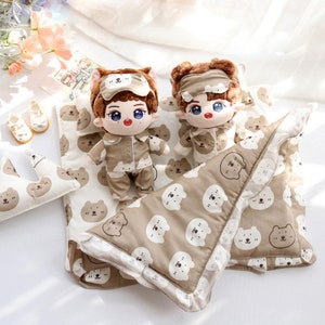 20 cm 15 cm Baumwollpuppe Plüschpuppe Schlafbettwäsche Set, Baumwollpuppenkleidung Pyjamas Anzüge