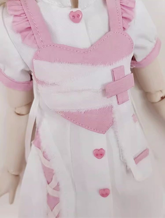 1/4 1/6 BJD Doll Nurse White Dress, Cosplay Dress for Smart