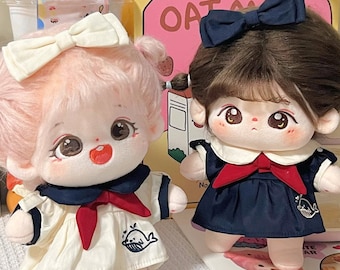 20cm Cotton Doll Sailor Suit , Summer Kawaii Plush doll Cotton doll clothes