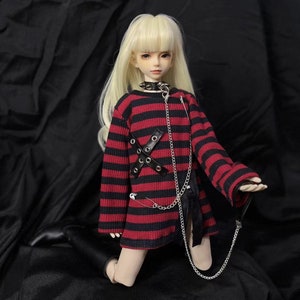 YOSD MSD 1/4 1/6 bjd doll clothes, soft red doll clothing sweater outfit