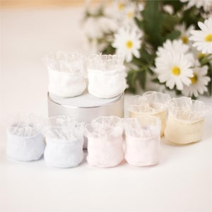 4 Colors 20cm Cotton Doll Socks,Cotton Lace Soft Socks for Plush Doll Home Wear