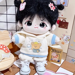 20cm Cotton Doll Clothes, Sweet Boy Girl Plush Doll Suit, Hoodie+Pant+Shoes