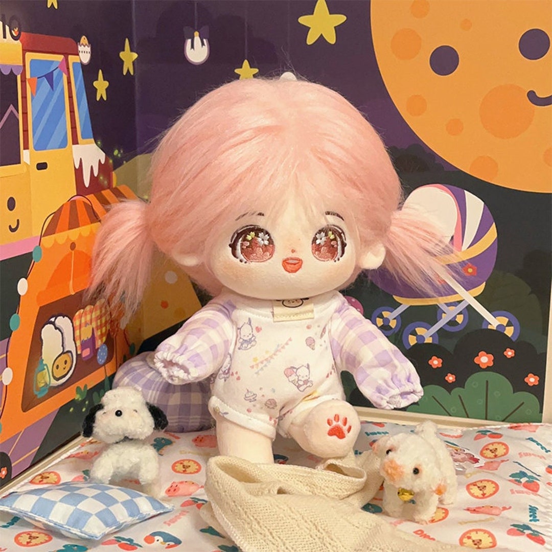 Buy 20cm Cotton Doll,purple/pink Hair Kawaii Plush Doll (clothes Not  Included) Online in India