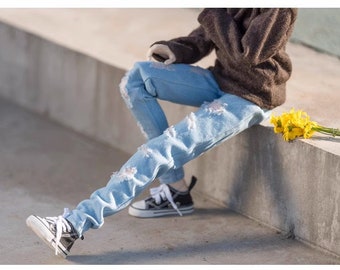 BJD Doll Denim Jeans Pants For 1/4 1/3 MSD SD Uncle Doll