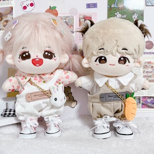 20cm Cotton Doll Clothes  T-shirt Overalls Set Suit,top+pants+shoes+bag