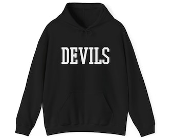 New Jersey Devils Varsity Style Hoodie, NJ Devils, Hockey Sweatshirt