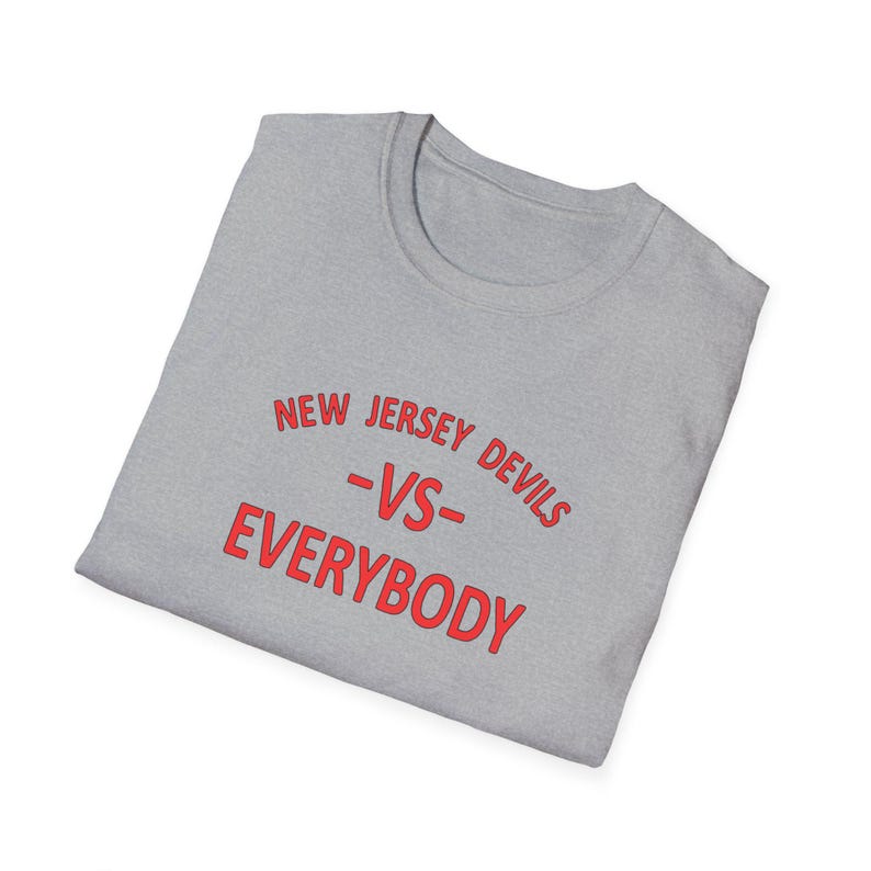 NJ Devils Hockey T-Shirt: New Jersey Devils vs Everybody image 4
