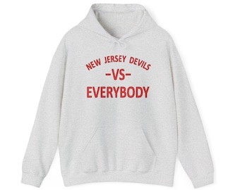 NJ Devils Hockey Sweatshirt: Unisex Cotton-Blend Team Supporter Hoodie