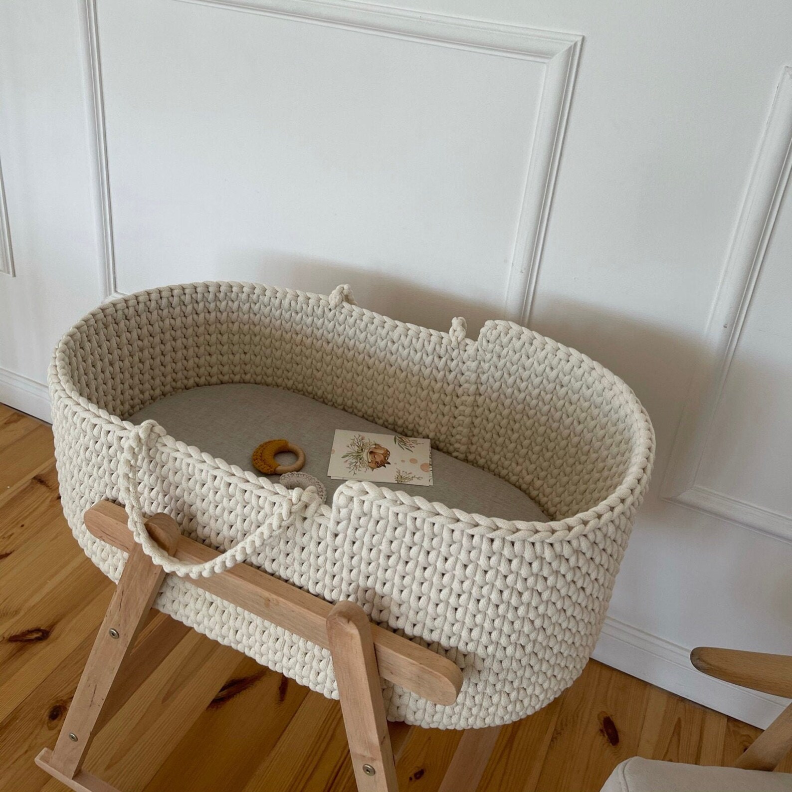 Ivory crochet Moses basket Baby moses basket Changing Etsy