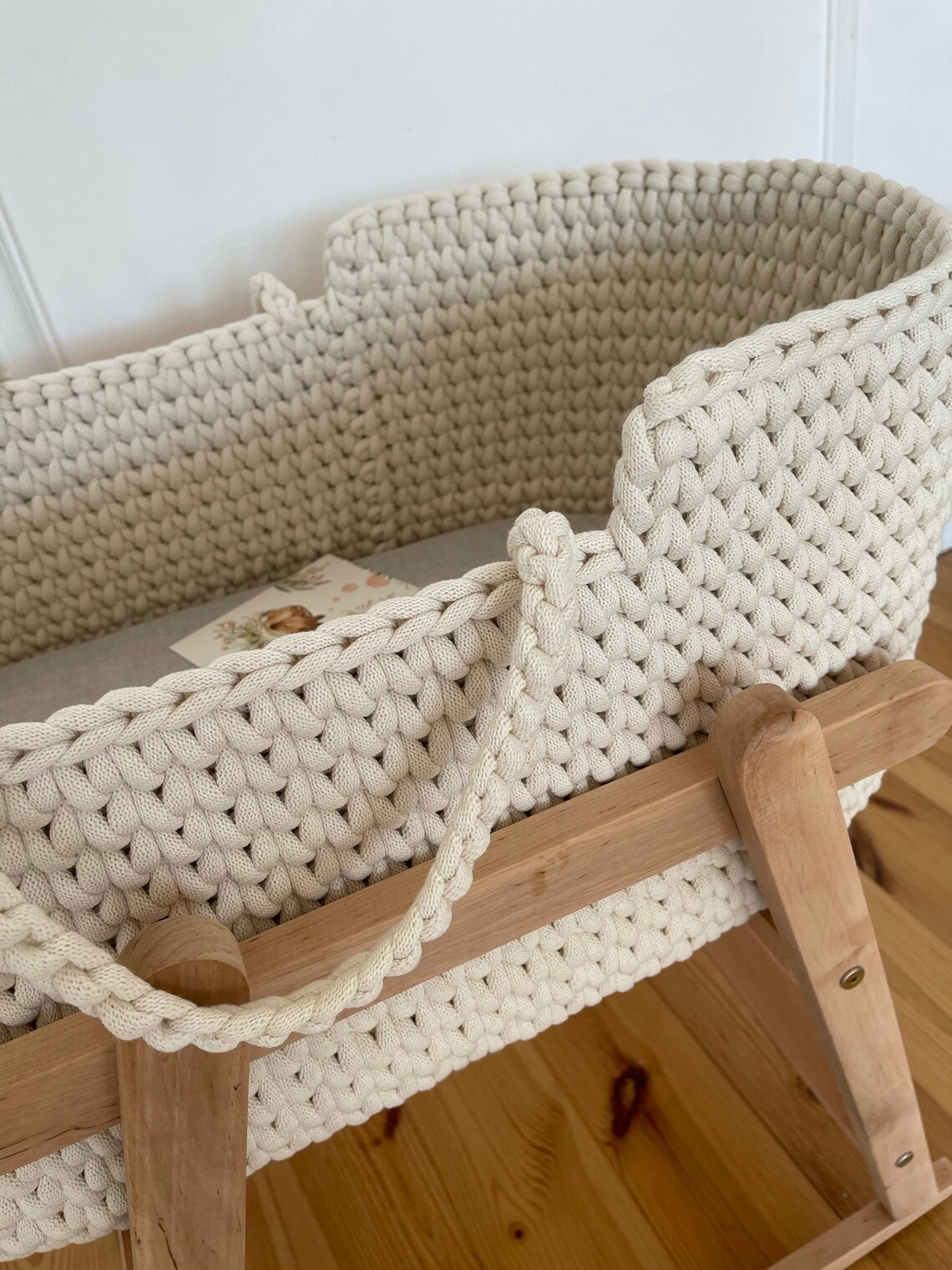 Ivory crochet Moses basket Baby moses basket Changing Etsy