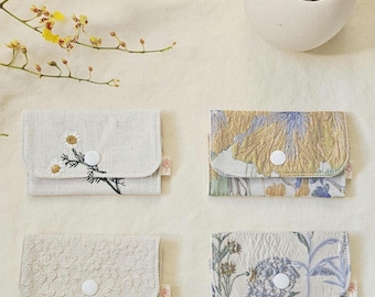 Eco-Friendly Fabric Card Holder • Mini Wallet for Business & Credit Cards • Contraceptive Pill Pouch