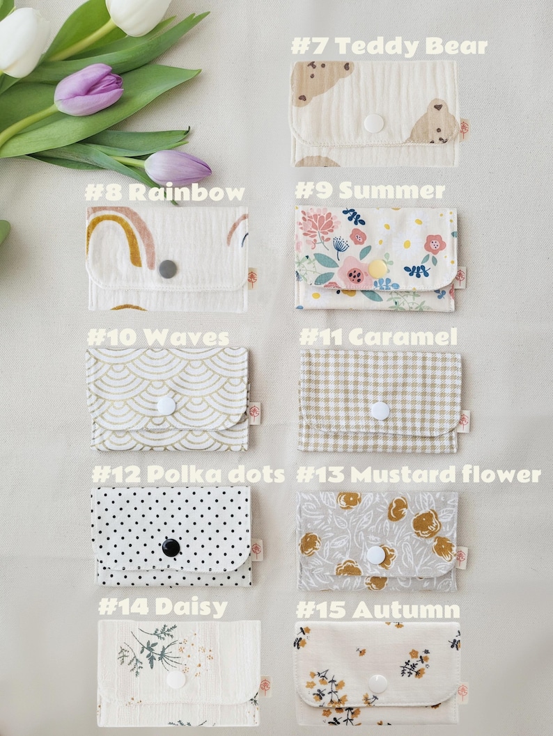 Eco-Friendly Fabric Card Holder • Mini Wallet for Business & Credit Cards • Contraceptive Pill Pouch image 3