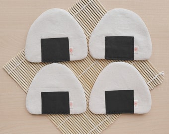 Posavasos Onigiri: Posavasos de bolas de arroz resistentes al calor, hechos a mano / Idea de regalo / Regalo ecológico / Hecho a mano en Canadá