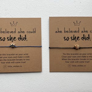 Motivational Wish Bracelet Crown Wish Bracelet image 3