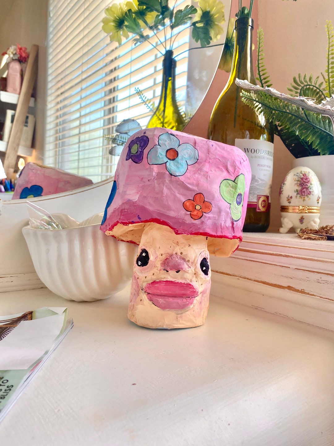 Paper Mache Mushroom 3 Etsy