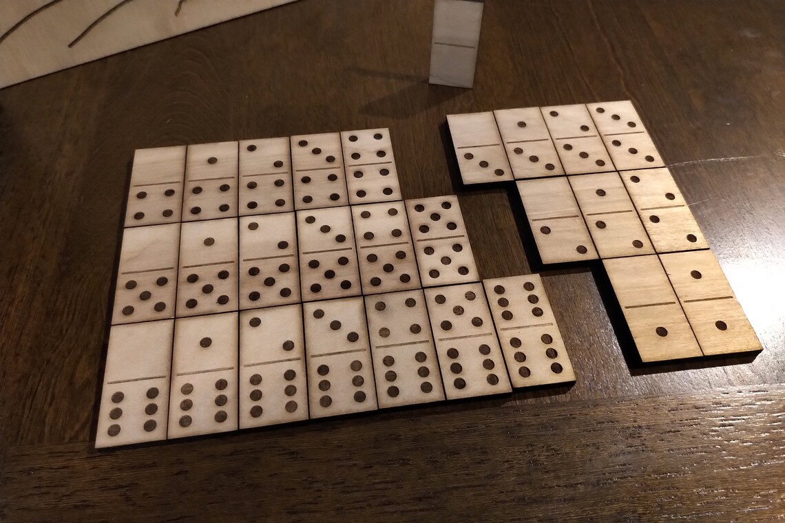 Custom Wood Domino Set Laser Cut & Etched Etsy