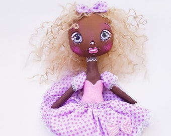 Cloth doll, 23.6" handmade soft decor doll, gift.