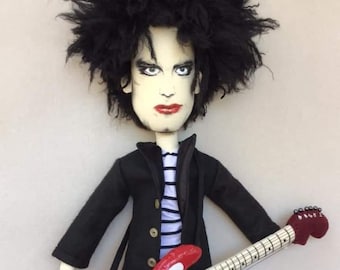 Robert Smith customized doll, 28" made to order handmade art doll, collectible wall art home decor, personalized gift.