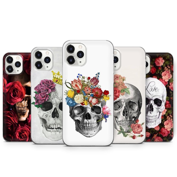 Floral Skull Phone Case: Colorful Gothic Design