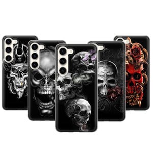 Funda con diseño de calavera vanguardista para Samsung Galaxy S26 Ultra S25 FE S24 Plus S23 S22 A15 A17 A25 A26 A35 A37 A55 A57