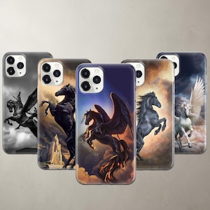 Pegasus Phone Case Fantasy Horse Cover for iPhone 18 Pro Max 17 16e 15 14 13 12 SE Pixel 11 Pro XL 10A 9 Epic Mythical Dark Aesthetic Gift