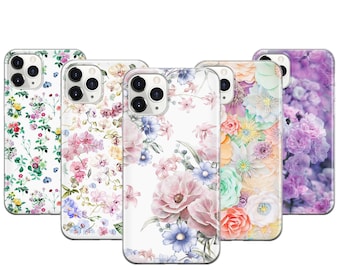 Floral Phone Case for iPhone 17 Pro Max, Botanical Cover Pixel 10 Pro XL, Aesthetic Flower Silicone Case, Cute Spring Gift, EU Made, For Her