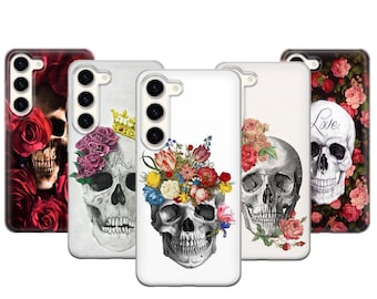 Floral Skull Phone Case For Samsung Galaxy S26 Ultra S25 FE S24 Plus S23 S22 A15 A17 A25 A26 A35 A37 A55 A57
