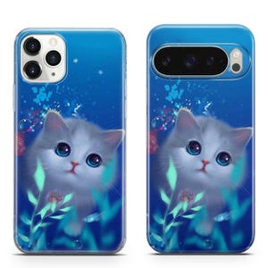 Cartoon Cat Phone Case For iPhone 17 ProMax 16E 15 Pro 14 13 Mini Pixel 10ProXL 9 Pro 8 A Soft TPU Gel Protective Cover,cute cat phone case 2
