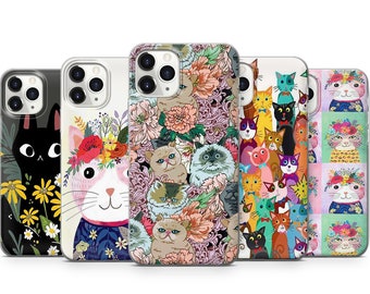 Cat Phone Case For iPhone 15 14 Pro Max 13 12 11 Xr Xs X 8 7 Se2022 Samsung S24 S23 Ultra S22 S21 S20 S10 A13 A14 A21 A30 A50 A70 A71 A80