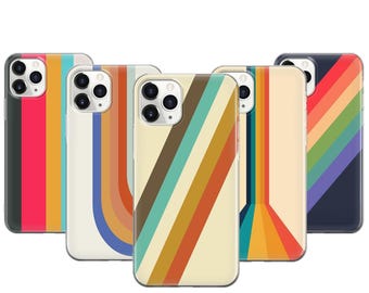 Retro Stripes Phone Case For iPhone 17 ProMax 16E 15 Pro 14 13 Mini Pixel 10ProXL 9 Pro 8 A Vintage 70s 80s Style Protection