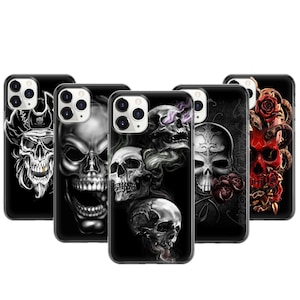 Edgy Skull Art Phone Case For iPhone 17 ProMax 16E 15 Pro 14 13 Mini Pixel 10ProXL 9 Pro 8 A