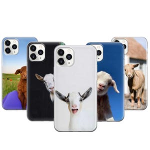 Goat Phone Case For iPhone 17 ProMax 16E 15 Pro 14 13 Mini Pixel 11 Pro XL 10 9 8 A Farm Animal Lover Gift, Quirky Cartoon Art