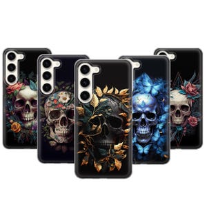 Edgy Totenkopf Handytasche für Samsung Galaxy S26 Ultra S25 FE S24 Plus S23 S22 A15 A17 A25 A26 A35 A37 A55 A57