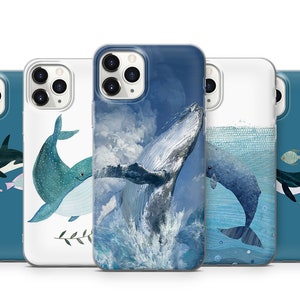Whale Phone Case For iPhone 15 14 Pro Max 13 12 11 Xr Xs X 8 7 Se2022 Samsung S24 S23 Ultra S22 S21 S20 S10 A13 A14 A21 A30 A50 A70 A71 A80