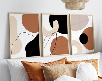 Set of Abstract Afro Shapes Prints, African Wall Art Print, Boho Wall Art, Modern Home Decor, African Prints UK, African Home Decor Art.