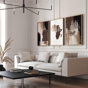 Juego de 3 impresiones de arte de pared moderno africano abstracto, impresión de mapa de África, arte de pared marrón, decoración del hogar africano contemporáneo, arte africano del Reino Unido.
