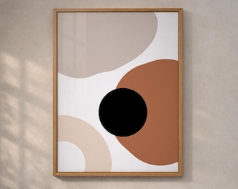 Abstract Afro Shapes Print, Modern Geometric Wall Art