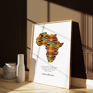 African Wall Art, Kente Africa Wall Art Print, Africa Map, African Wall Art Gifts, Ghana Wall Art, African Quotes, African Prints UK