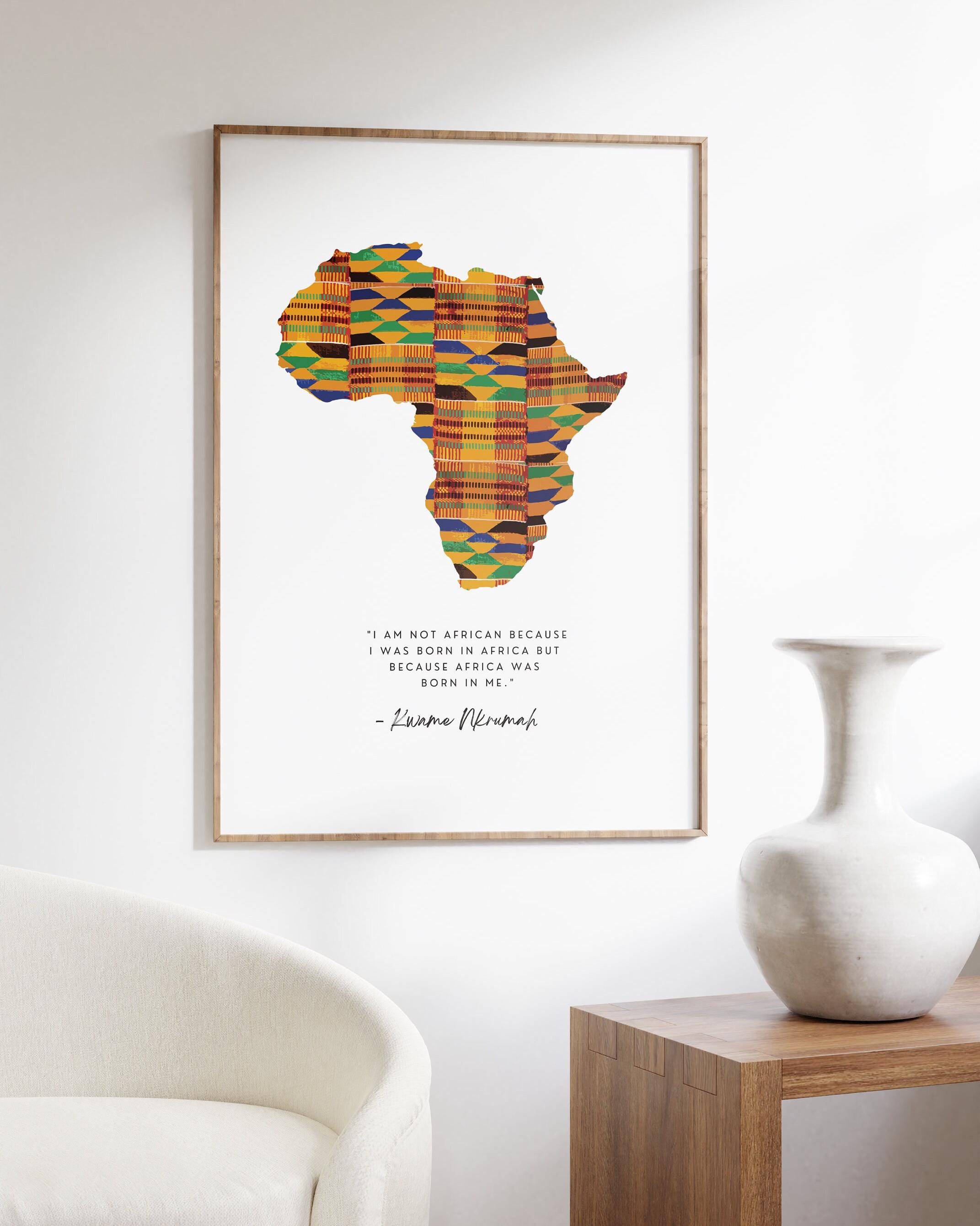 Set of African Kente Wall Art Prints, Kente Africa Print, Afro Comb ...