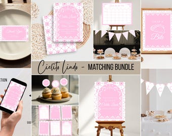 Rosa Cielito Lindo Baby Shower Bundle Papel Picado Dekoration Mexikanische Babyparty Talavera BSPC01