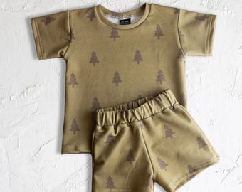 Conjunto de verano de pino moderno de algodón orgánico (fabricado y cosido en EE. UU.)