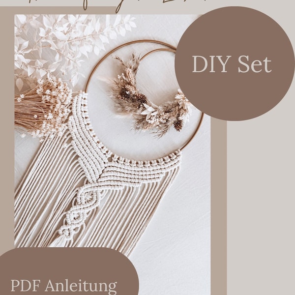 DIY Kit • makramee • Wandbehang • Traumfänger • Hochzeitsgeschenk • selbstgemacht • pdf Anleitung • Schritt für Schritt weihnachtsgeschenk