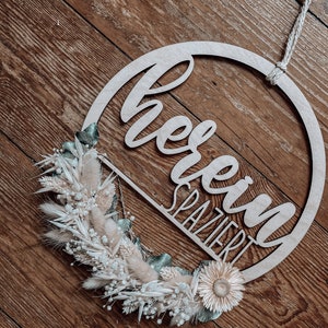 Come in • Door sign with dried flowers • Boho door wreath welcome sign wooden sign housewarming gift door sign flowers flower wreath