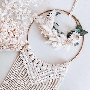 Dreamcatcher IBIZA • Boho • Dried flowers • Macrame • Wedding gift • Door wreath • Wall hanging • Flower ring • Wedding decoration