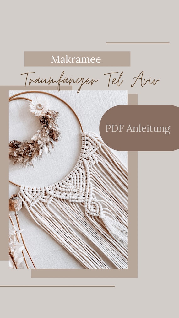 DIY Makramee Traumfänger, Kit, PDF Anleitung, Geschenkidee, Boho Deko, Hochzeitsgeschenk, Wandbehang