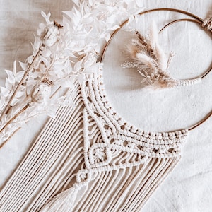 Dreamcatcher Mykonos Macrame Dried Flowers Dried Flower Wreath Wall Hanging Boho Door Wreath Flower Ring Wedding Gift